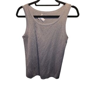 Chico's Sz. Medium Silver Glittery Sweater Tanktop